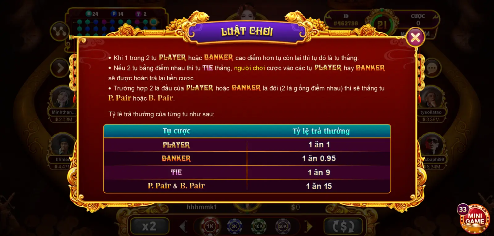 Hướng dẫn cách tham gia trò chơi bài Baccarat tại cổng game 789Club