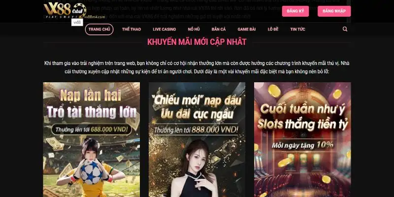 Khuyến mãi Vx88 – Ưu đãi cực khủng dành cho mọi người chơi