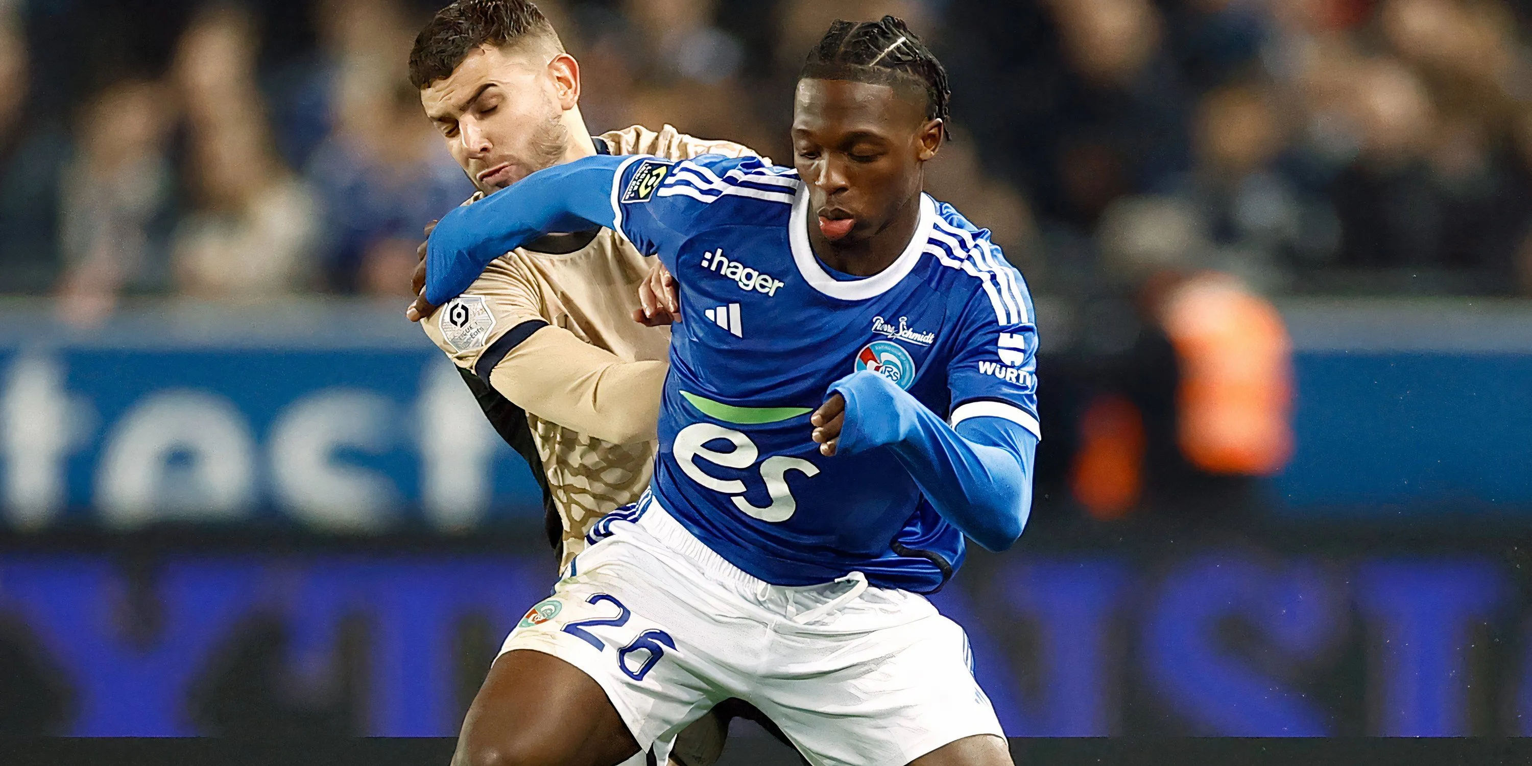 Tiền đạo Dilane Bakwa của Strasbourg, mục tiêu chuyển nhượng tiềm năng của Leeds United