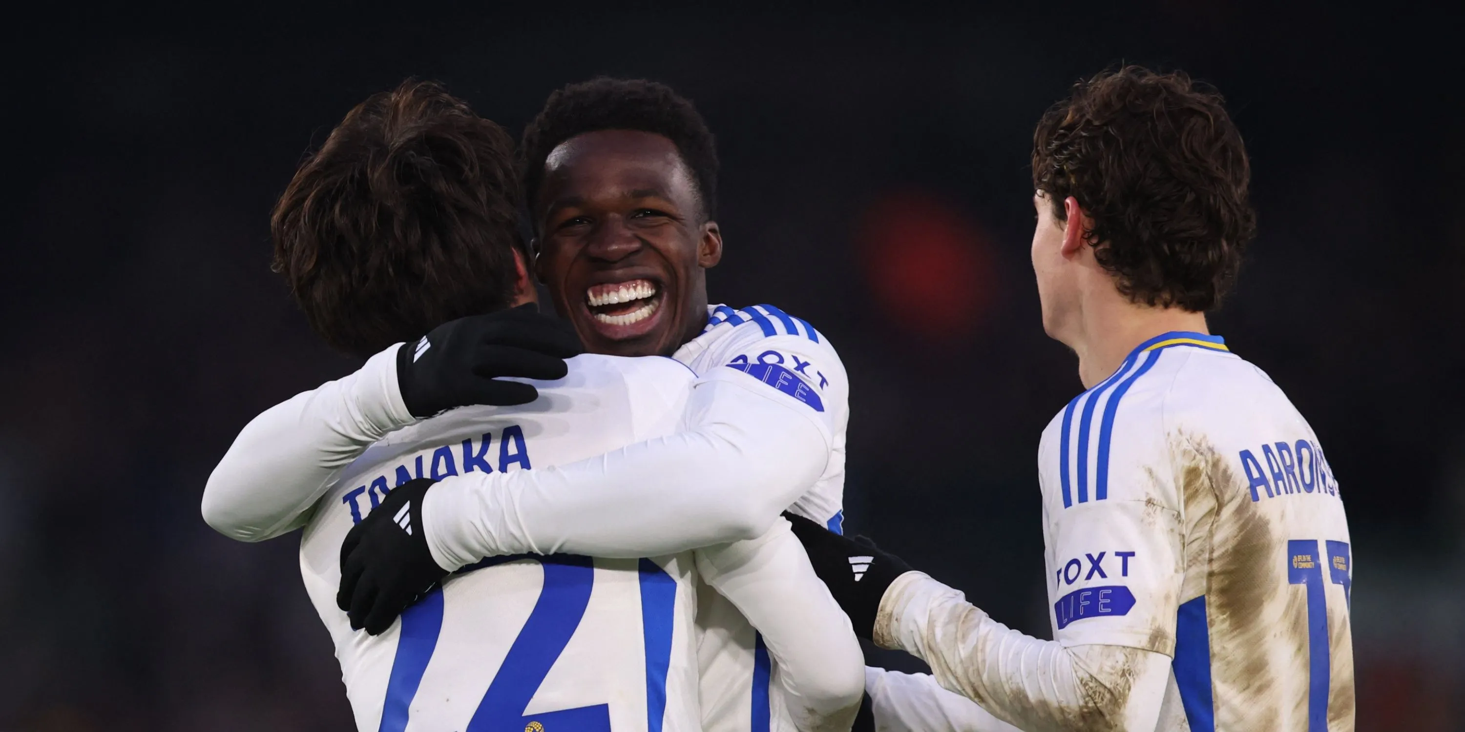 Wilfried Gnonto, tiền đạo cánh của Leeds United, trong một trận đấu tại Premier League